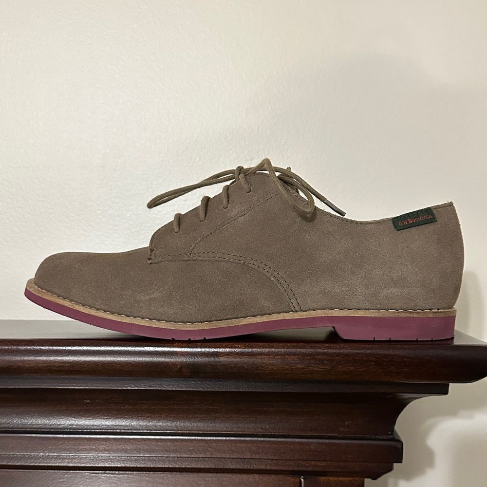 GH Bass 9 ELY-2 SEA ROCK Taupe Genuine Leather Suede Casual Lace up Oxfords